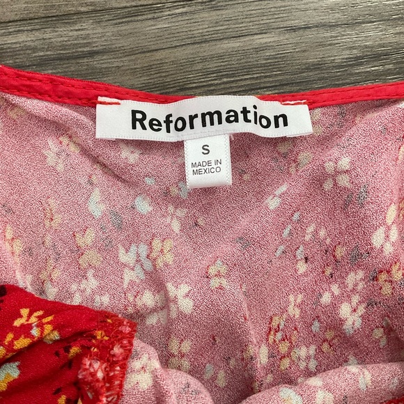 Reformation Red Floral Midi Dress - Picture 4 of 8